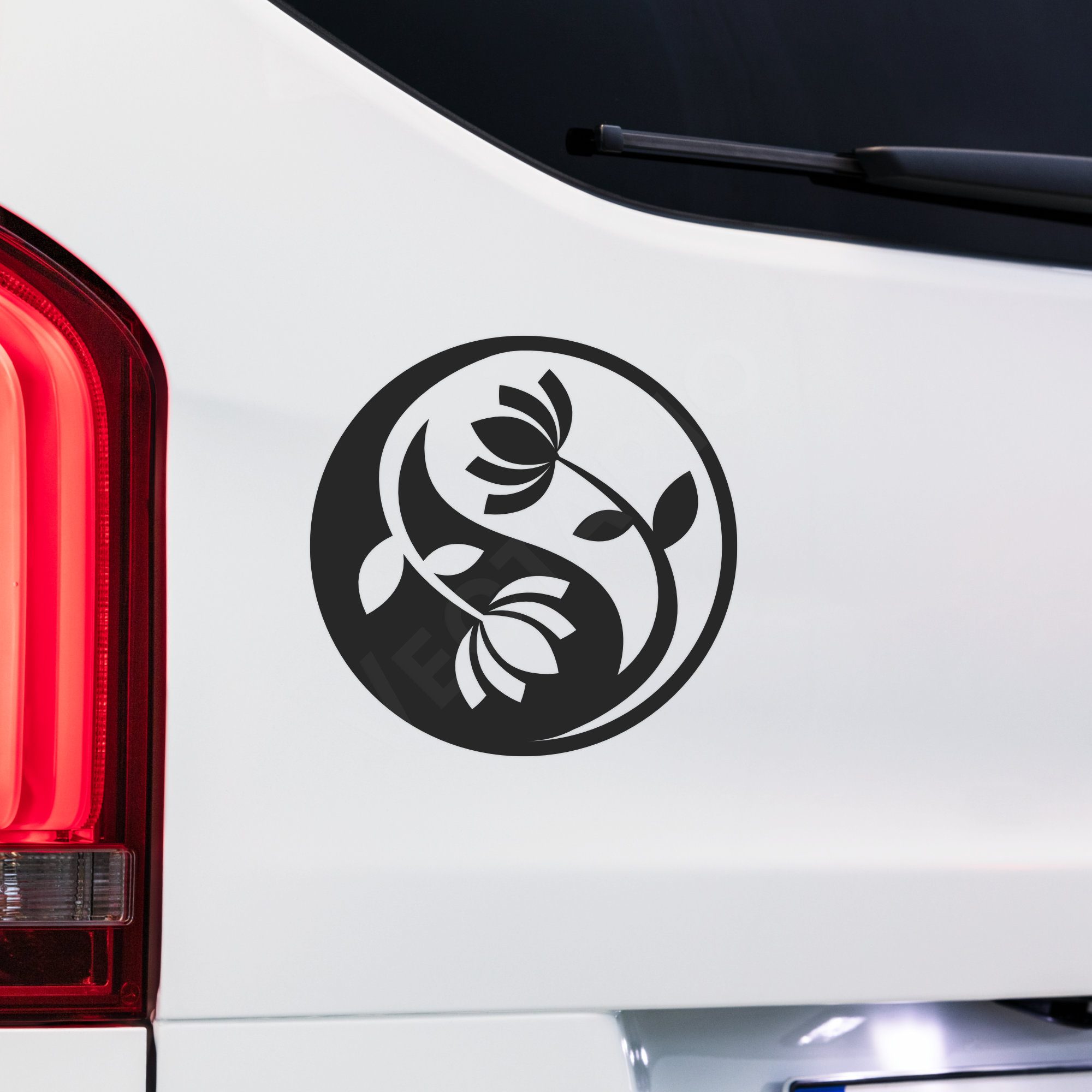 Yin Yang Flower Bumper Sticker