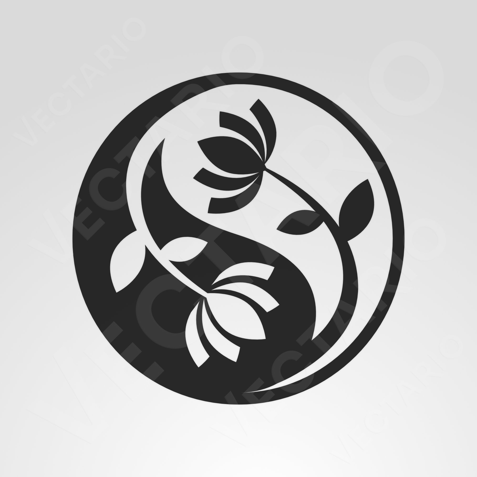 Yin Yang Flower Decal Botanical Balance Symbol - Image 2