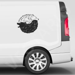 Yin Yang Wolf Decal Dual Spirit Wolves Vinyl Sticker