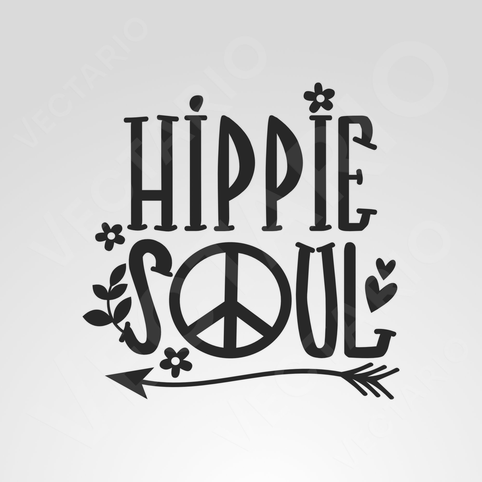 Hippie Soul Decal Peace Sign Flower Arrow Vinyl Sticker - Image 2