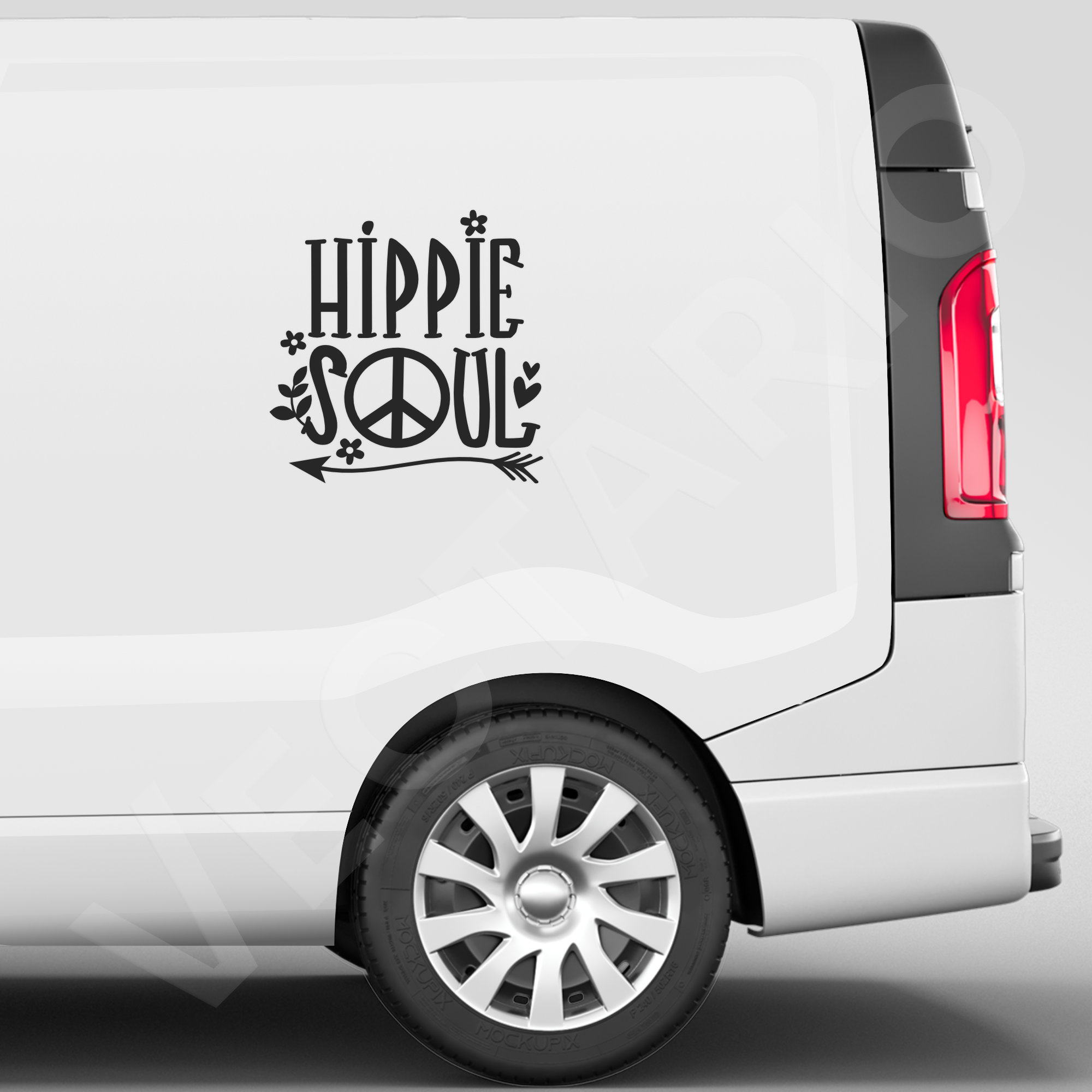 Hippie Soul Decal Peace Sign Flower Arrow Vinyl Sticker