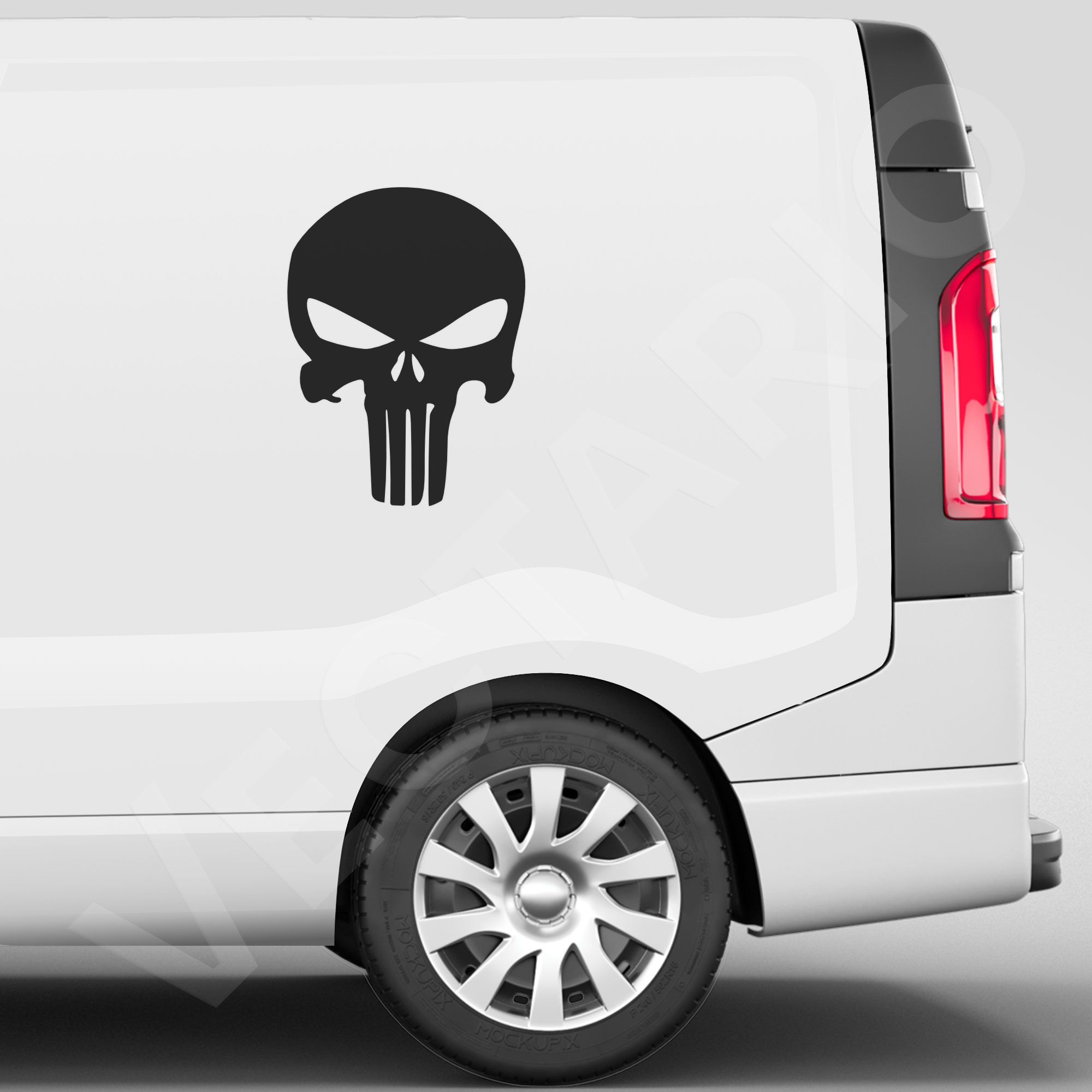 Skull Punisher Decal Bold Graphic Vinyl Sticker Tactical Skull Design