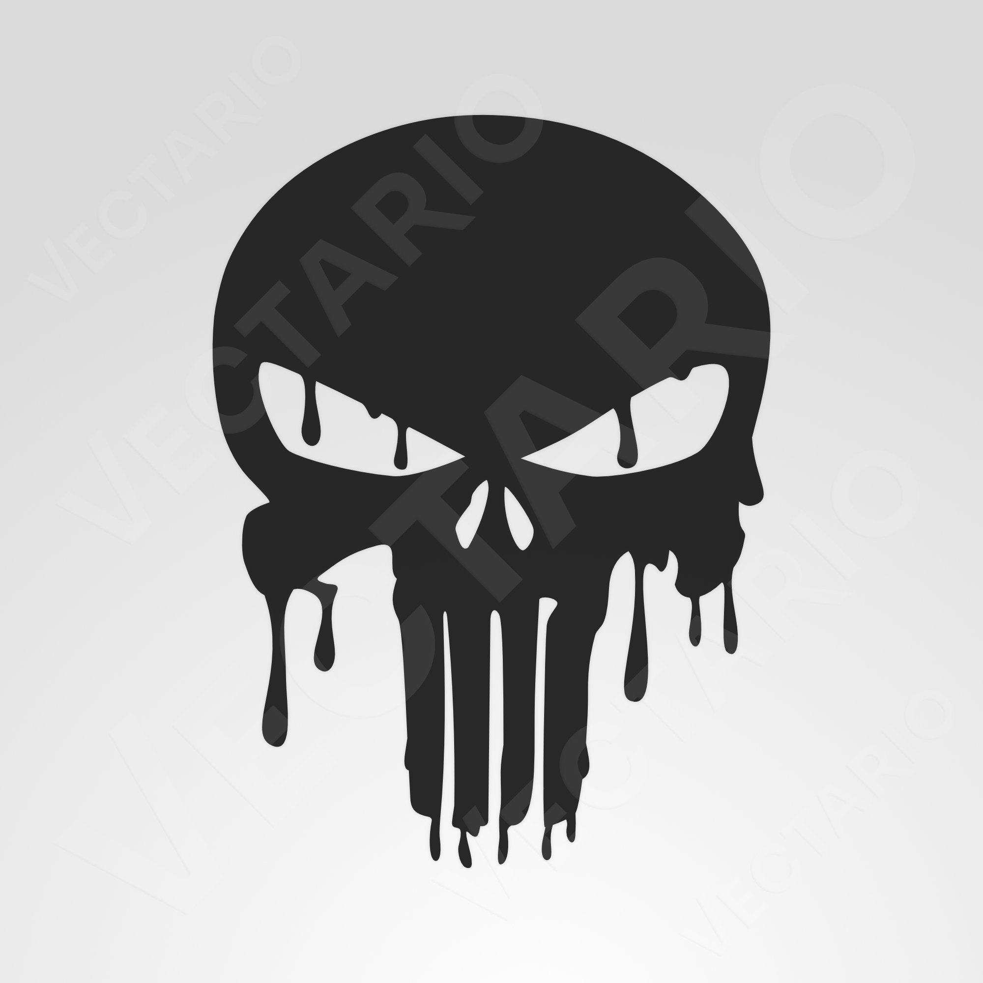 Dripping Skull Decal Punisher Style Melting Skull Sticker Gritty Vinyl Graphic - Image 2