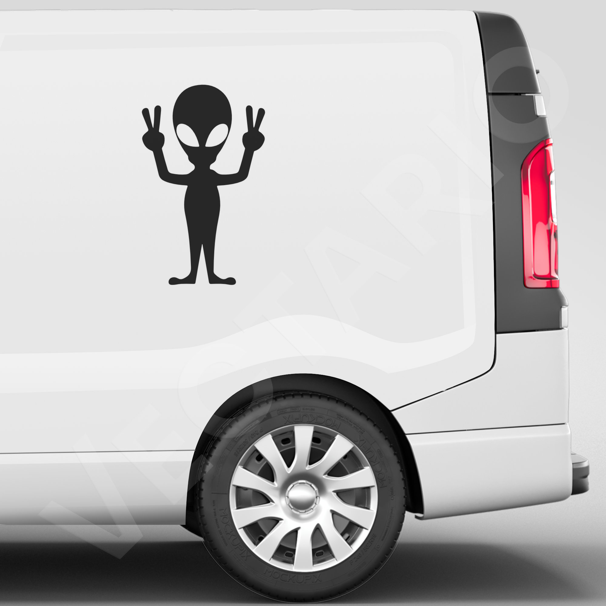Peace Out Alien Vinyl Decal Funny Space-Inspired Sticker