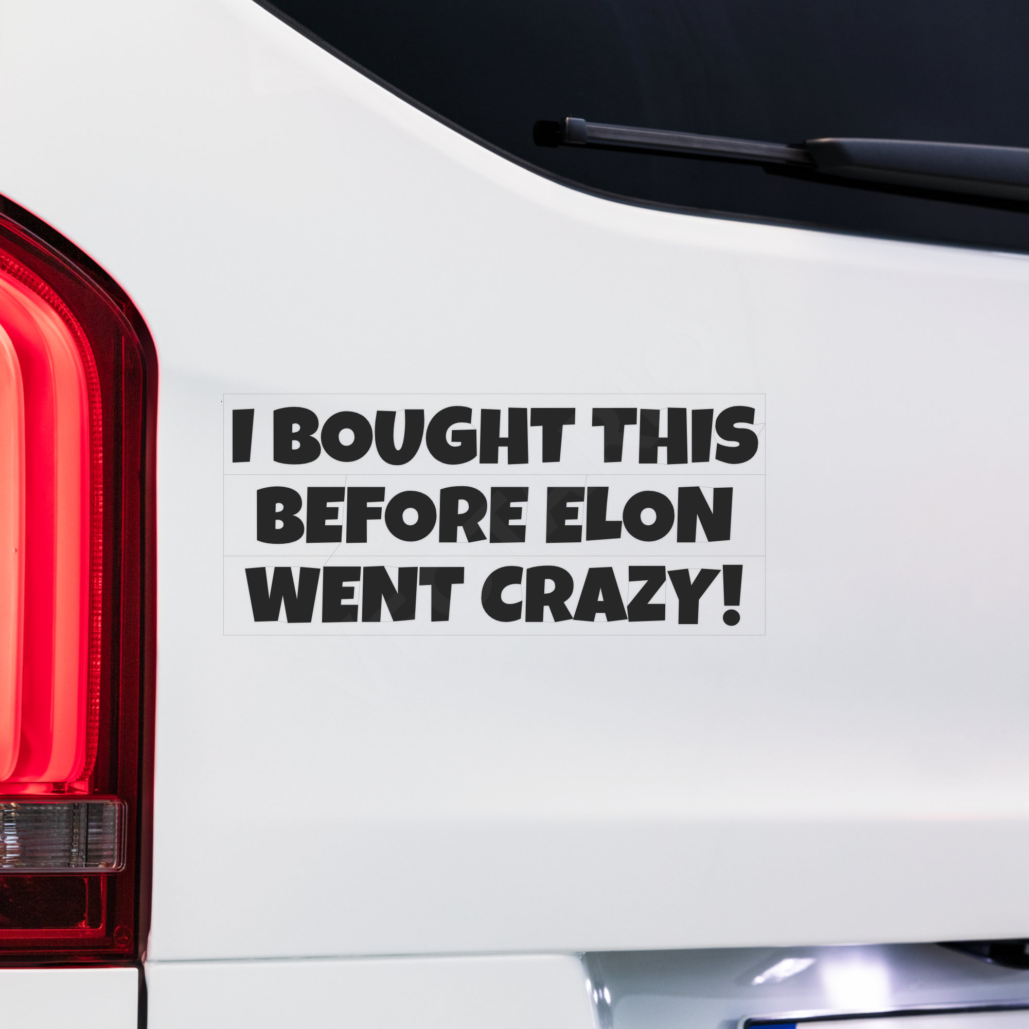 Elon Musk Tesla Decal Funny Quote Bumper Sticker for Tesla Fans with Regret