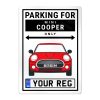 Mini Cooper Personalised Aluminium Parking Sign