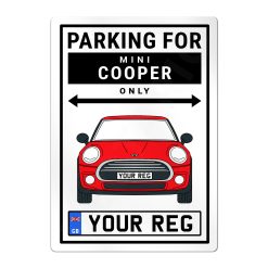 Mini Cooper Personalised Aluminium Parking Sign