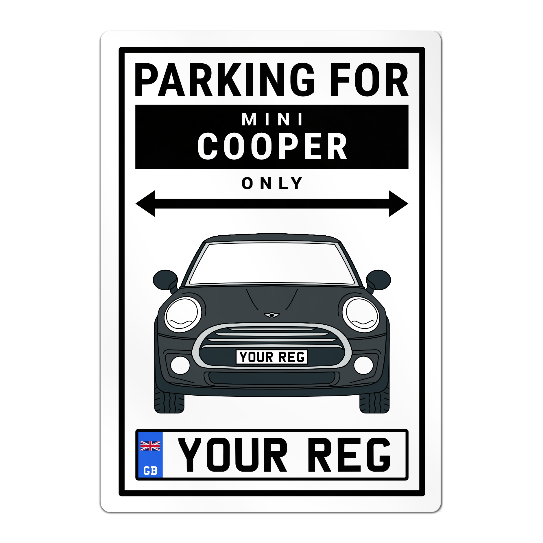 Mini Cooper Personalised Parking Sign