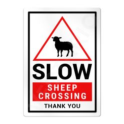Sheep Warning Sign Slow Safety Aluminium Metal Sign