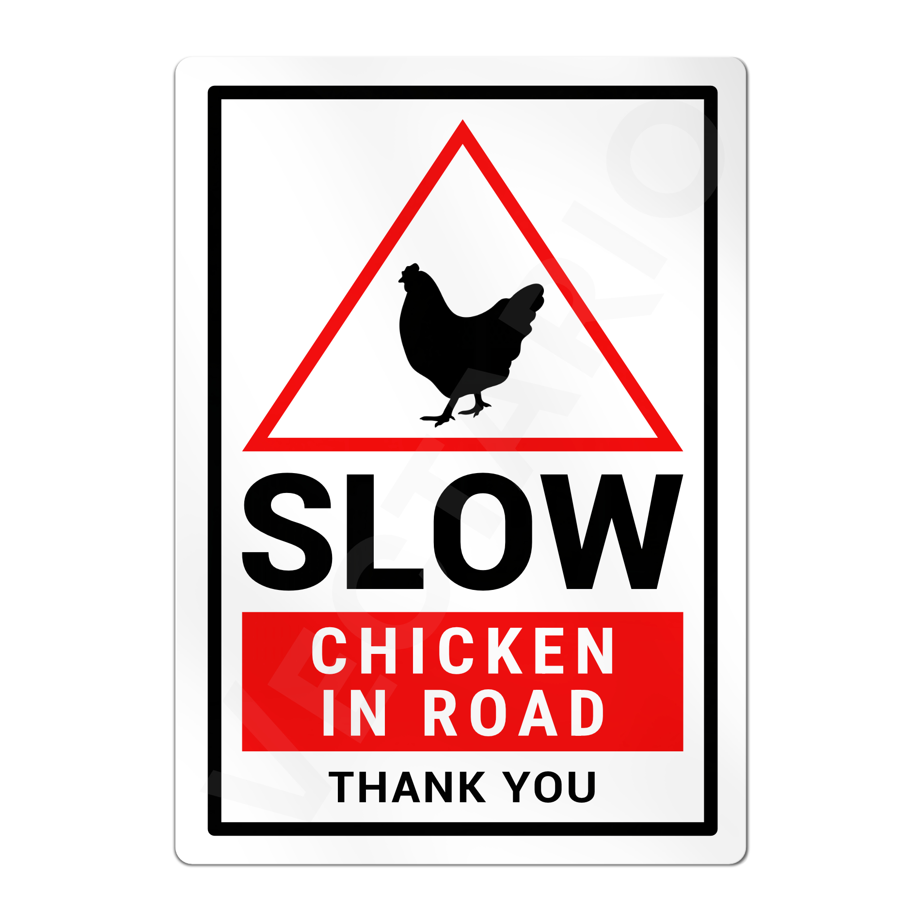 Chicken Warning Sign Slow Safety Aluminium Metal Sign - Image 4