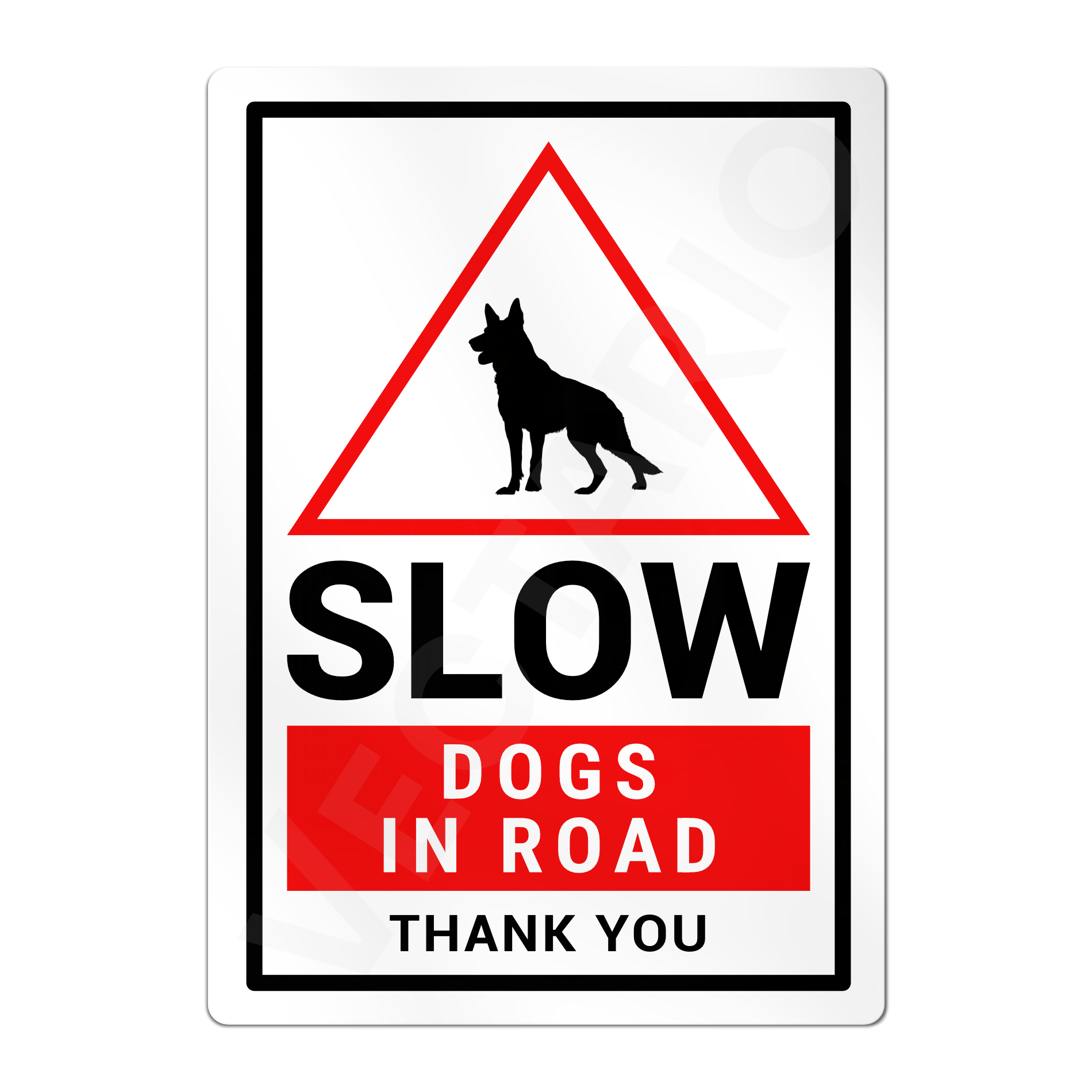 Dog Warning Sign Slow Safety Aluminium Metal Sign - Image 3