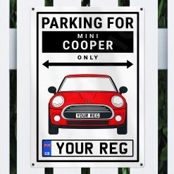 Alternative view of Mini Cooper Personalised Aluminium Parking Sign