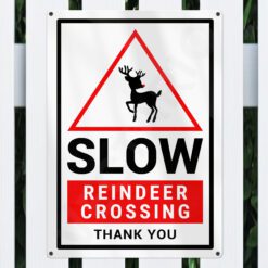 Reindeer Warning Sign Slow Safety Aluminium Metal Sign