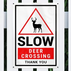Deer Warning Sign Slow Safety Aluminium Metal Sign