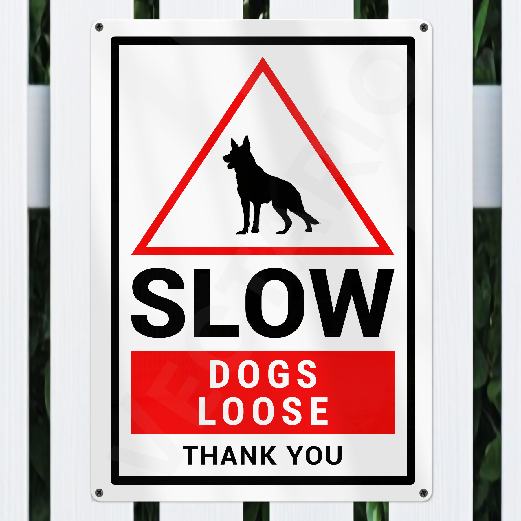Dog Warning Sign Slow Safety Aluminium Metal Sign