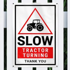 Tractor Warning Sign Slow Safety Aluminium Metal Sign