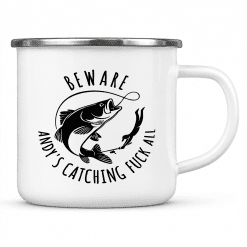 Funny Fishing Enamel Mug Personalised Camping Mug Gift - Image 3