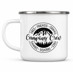 Personalised Camping Enamel Mug Camping Crew Custom Mug