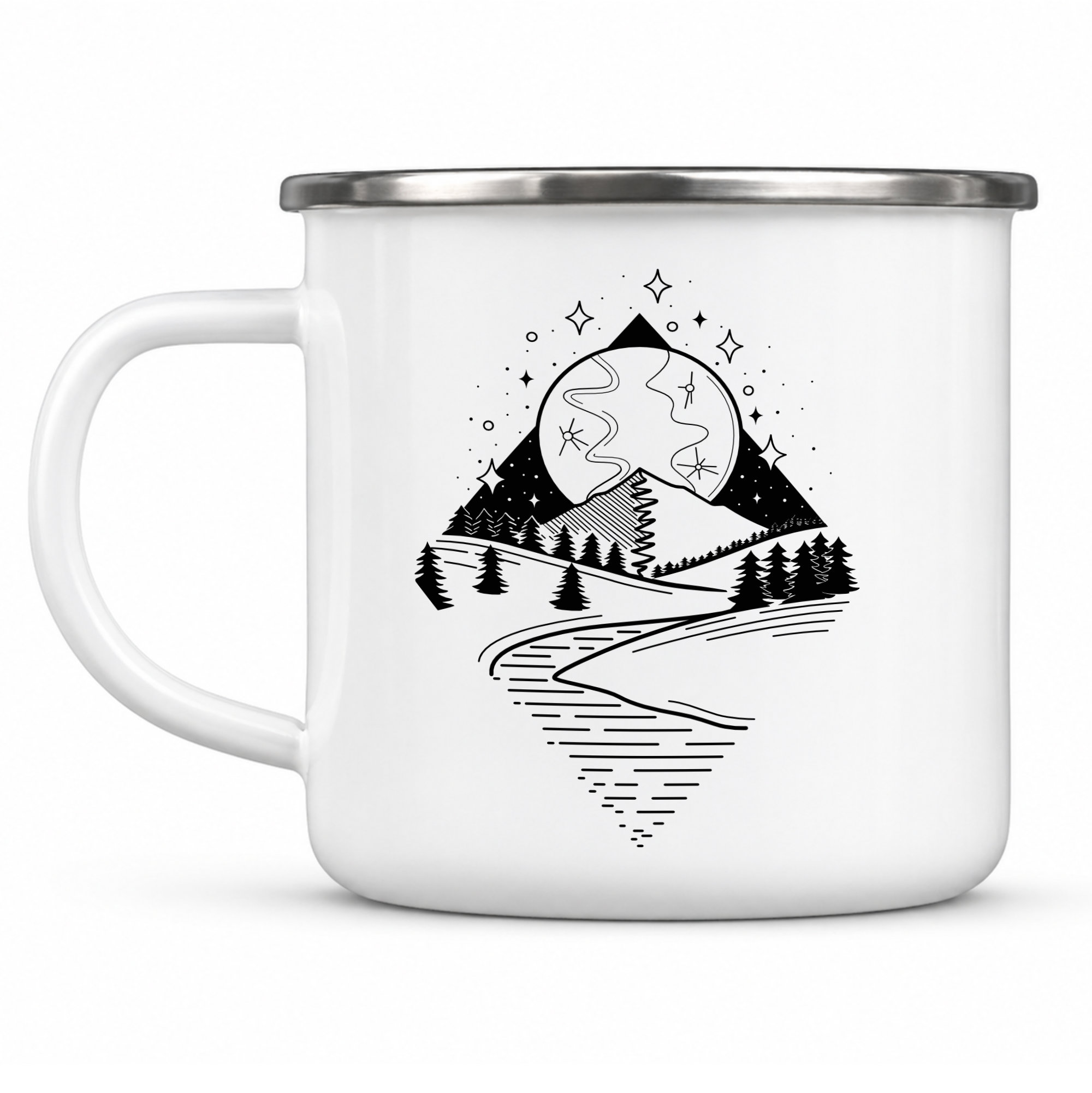 Personalised Adventure Enamel Mug Mountain Camping Mug Gift