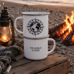 Alternative view of Personalised Travel Enamel Mug Compass Adventure Mug Gift