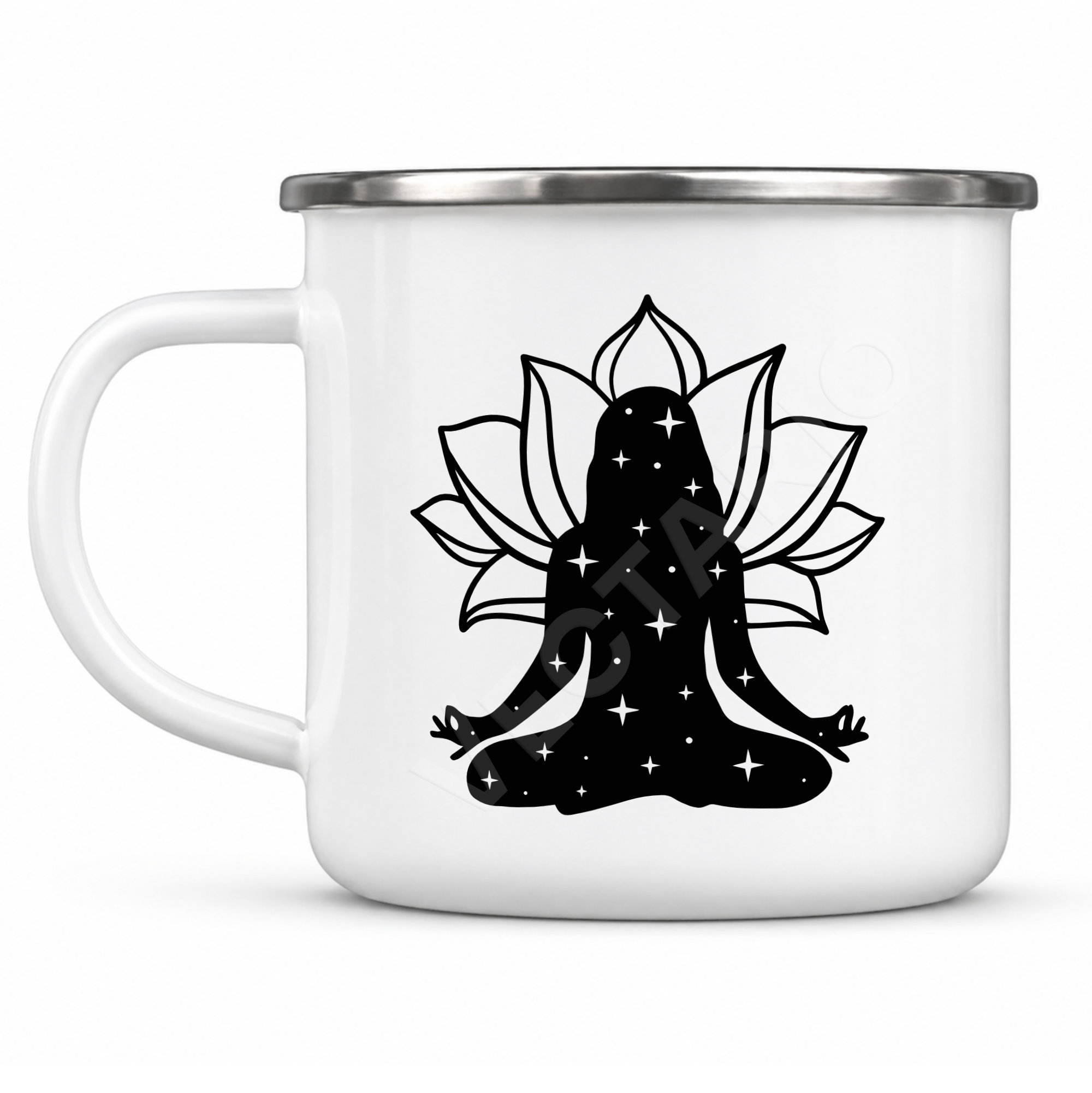 Personalised Yoga Enamel Mug Spiritual Meditation Mug Gift
