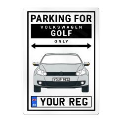 VW Golf Personalised Aluminium Parking Sign