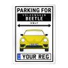VW Beetle Personalised Aluminium Parking Sign