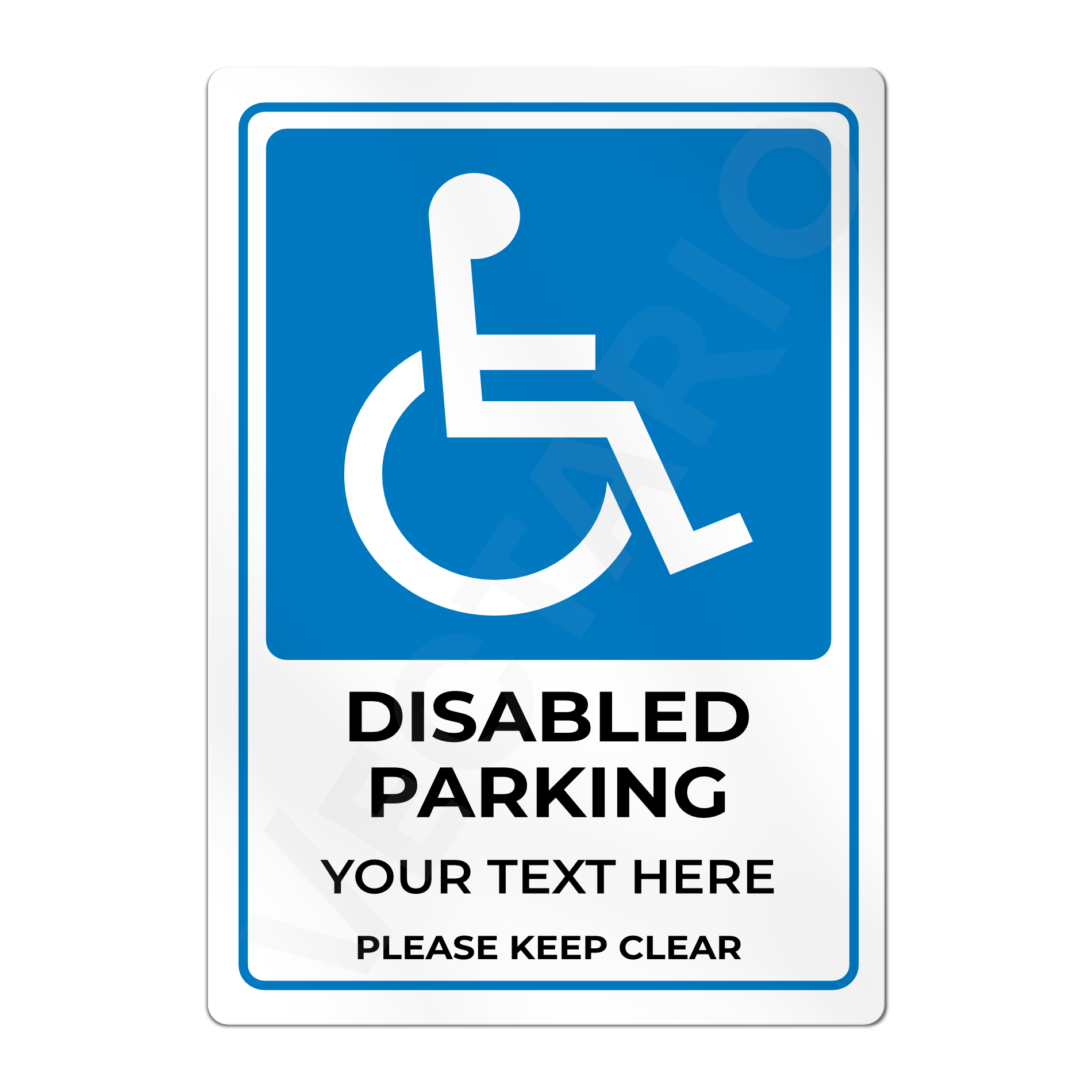 Personalised Disabled Parking Sign Aluminium Parking Sign