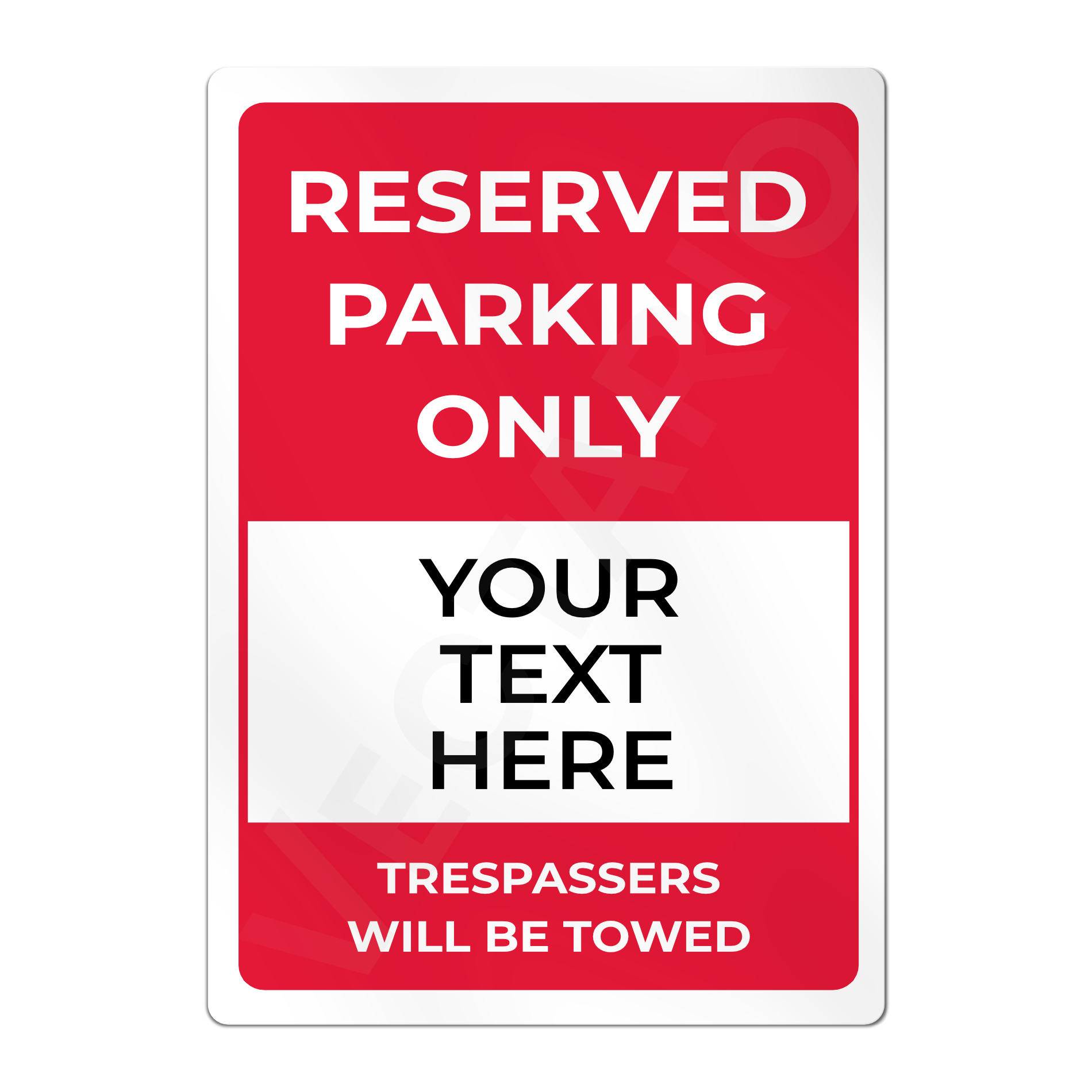 Personalised Trespasser Reserved Parking Sign Aluminium Parking Sign