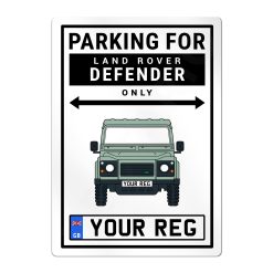 Land Rover Defender Personalised Aluminium Parking Sign
