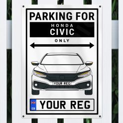 Alternative view of Honda Civic Personalised Aluminium Parking Sign