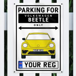 Alternative view of VW Beetle Personalised Aluminium Parking Sign