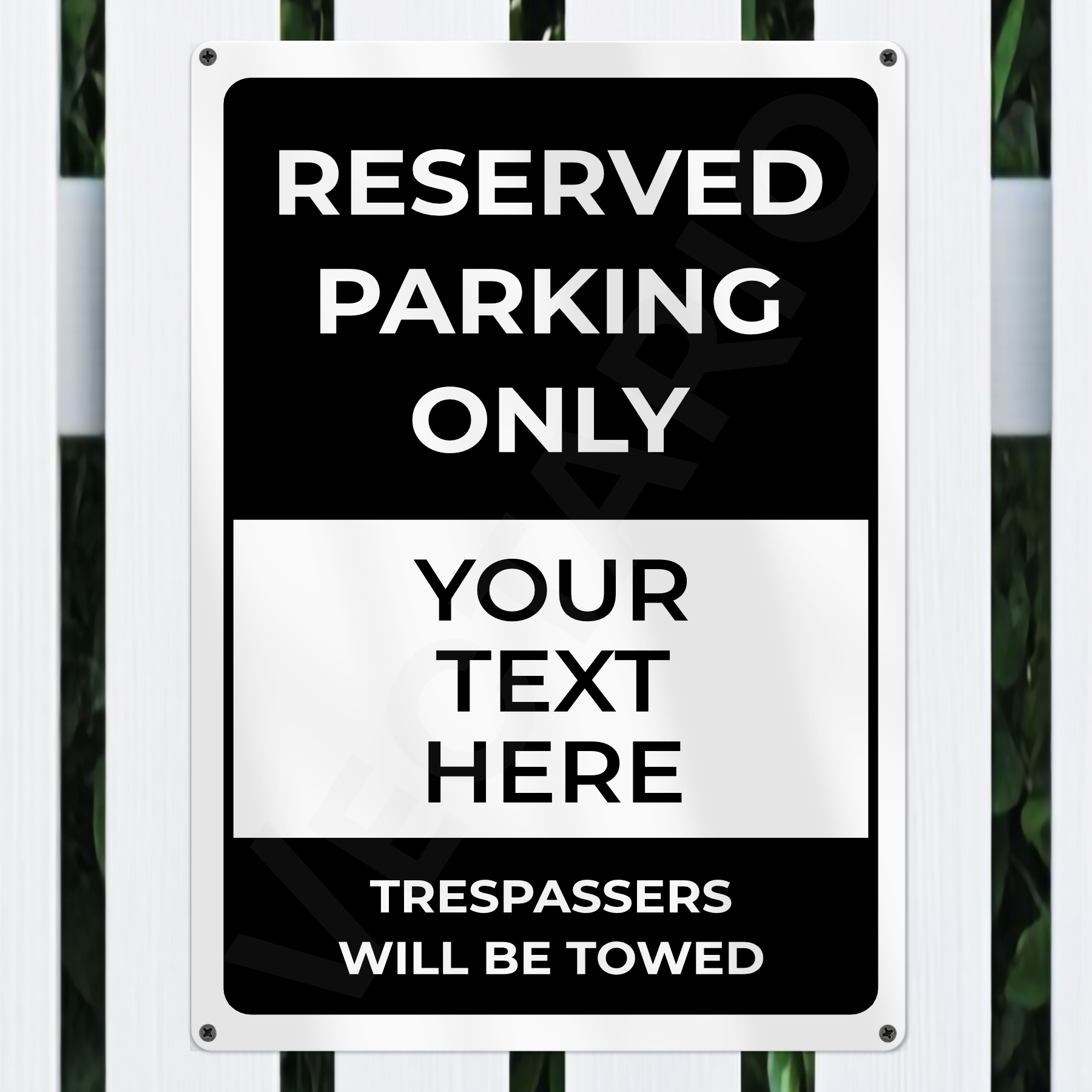 Personalised Trespasser Reserved Parking Sign Aluminium Parking Sign - Image 5