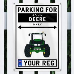 Alternative view of John Deere Tractor Personalised Aluminium Parking Sign