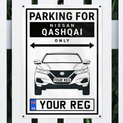 Alternative view of Nissan Qashqai Personalised Aluminium Parking Sign